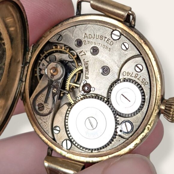 Antique Omega GF Converted Pocket Watch - Picture 8 of 12